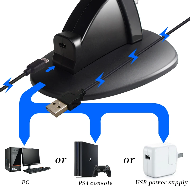 PS4 контроллер Зарядное устройство Док-станция светодиодный двойной usb зарядная
