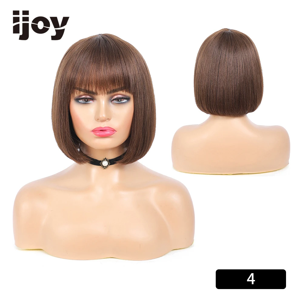Human Hair Wig With Bangs Straight BOB Wig Colored Dark Brown Brazilian Hair Full Machine Wigs For Women Non-Remy IJOY
Human Hair Wig With Bangs Straight BOB Wig Colored Dark Brown Brazilian Hair Full Machine Wigs For Women Non-Remy IJOY