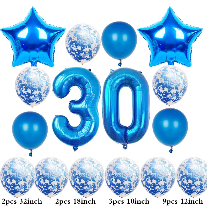 1set 32 inch blue Number Foil Helium Balloons Congratulate 20 30 50 60 Years Old Adult Birthday Party Decor Supplies
1set 32 inch blue Number Foil Helium Balloons Congratulate 20 30 50 60 Years Old Adult Birthday Party Decor Supplies