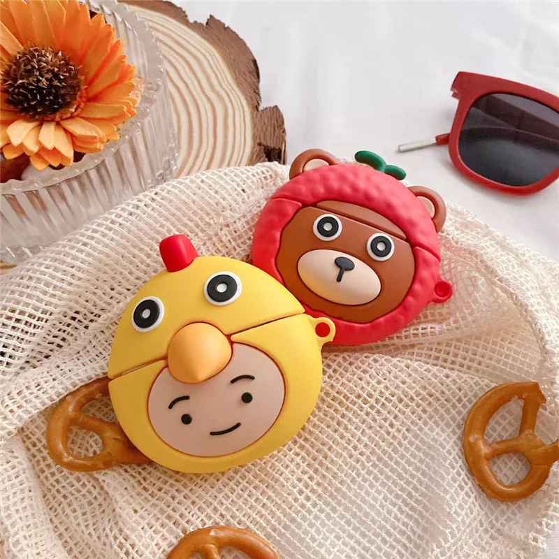 Case for Airpods 1 2 3 Bluetooth Earphone Case for Airpods pro Protective Cover Cute Silicone with keychain Lychee Bear Chicken 
Case for Airpods 1 2 3 Bluetooth Earphone Case for Airpods pro Protective Cover Cute Silicone with keychain Lychee Bear Chicken