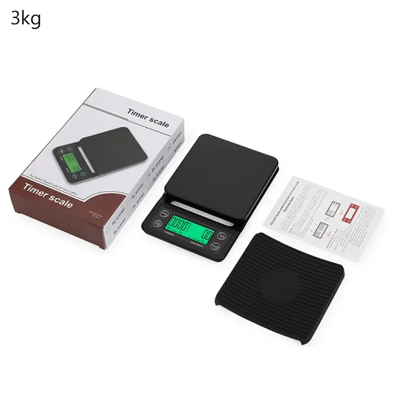 Protable 3KG/5KG Digital Drip Coffee Scale With Timer LCD Electronic Kitchen Scales 0.1g
Protable 3KG/5KG Digital Drip Coffee Scale With Timer LCD Electronic Kitchen Scales 0.1g