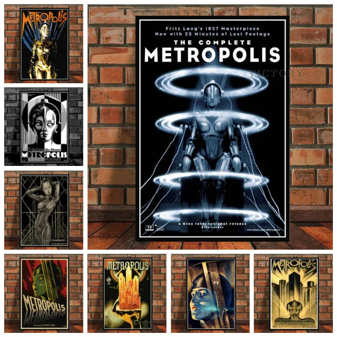 

Poster and Prints Metropolis Germany Vintage Movie Film Fritz Lang Retro Art Painting Wall Pictures Home Decor Obrazy Plakaty