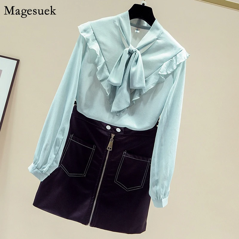 Fashion Bow Ruffles Vintage Chiffon Blouse Autumn Korean Solid Long Sleeve Shirt Women Casual Office Blouse Women Blusa 11594
Fashion Bow Ruffles Vintage Chiffon Blouse Autumn Korean Solid Long Sleeve Shirt Women Casual Office Blouse Women Blusa 11594