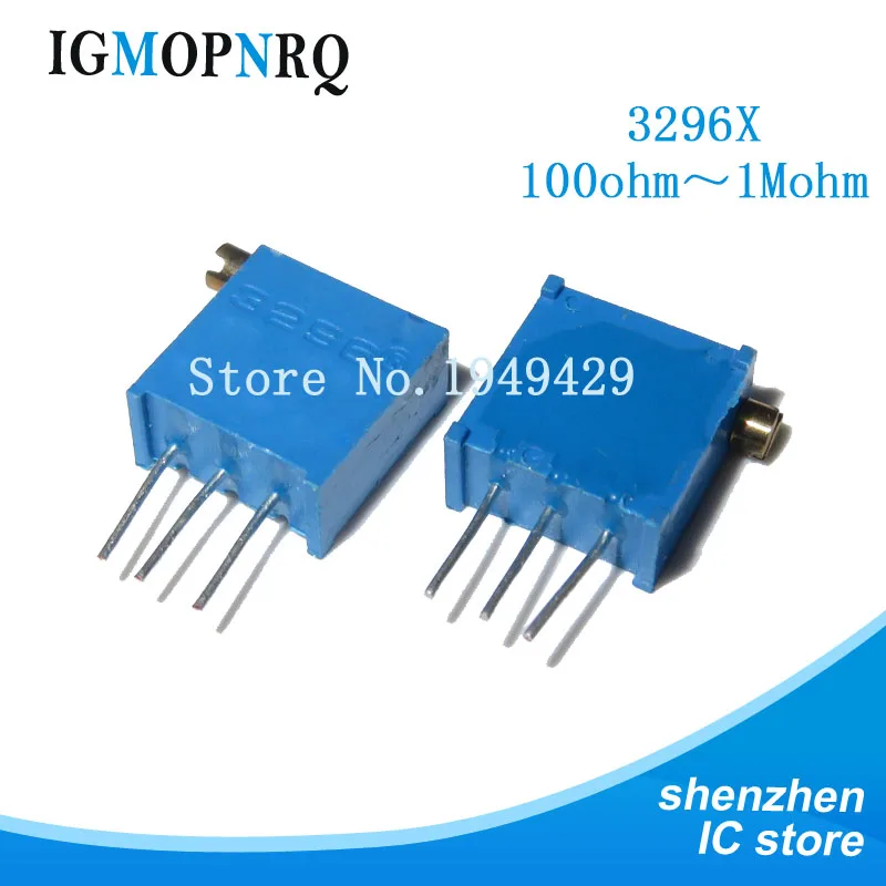 

10pcs 3296X series resistanceohm Trimpot Trimmer Potentiometer 1K 2K 5K 10K 20K 50K 100K 200K 500K 1M ohm 100R 200R 500R 3296