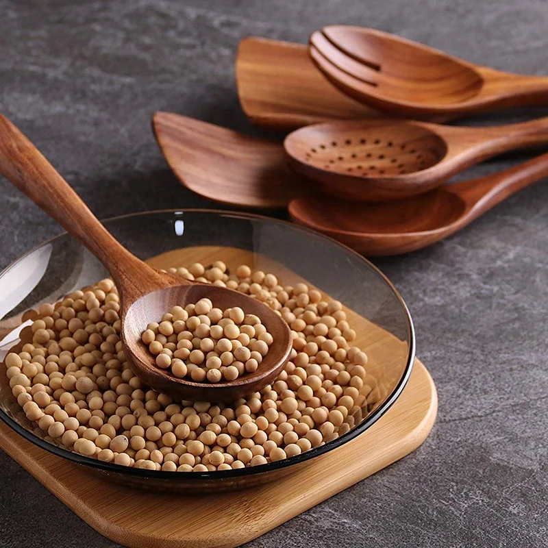 Kitchen Utensil Set, Wooden Cookware Set Nonstick Kitchen Tool Wooden Spoon and Spatula Salad Fork with Wooden Spoon 7 Piece Set 
Kitchen Utensil Set, Wooden Cookware Set Nonstick Kitchen Tool Wooden Spoon and Spatula Salad Fork with Wooden Spoon 7 Piece Set