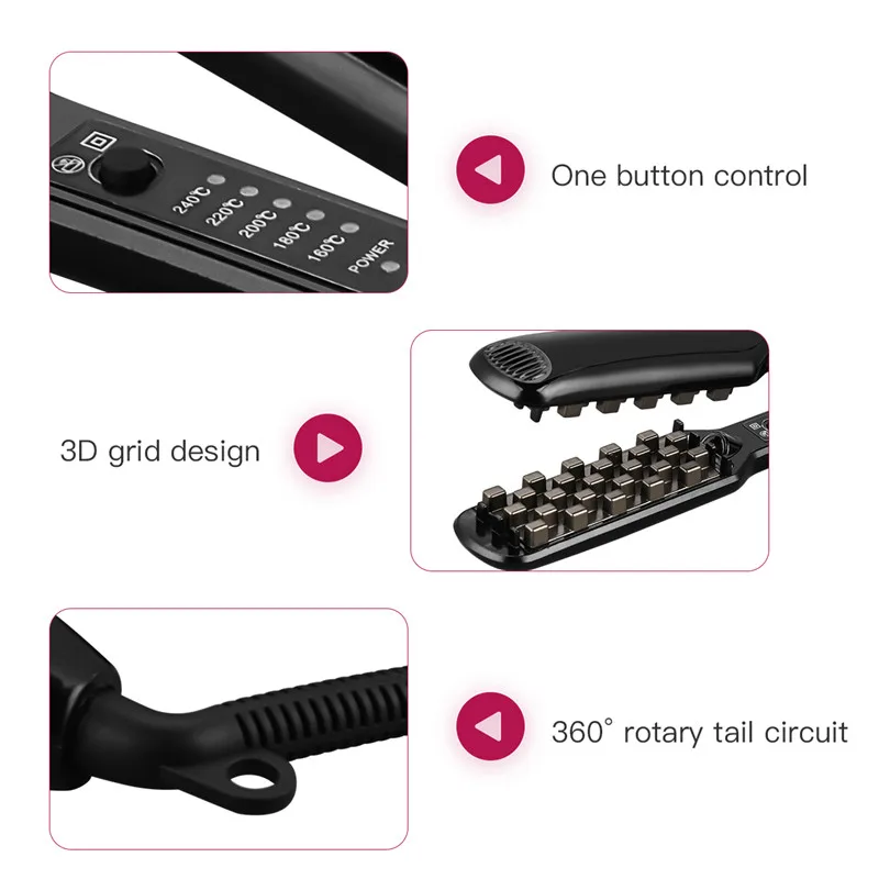 Hair Curling Crimper 3D Hair Iron for Hair Styling Volumizer to Lift Hair For Both Wet and Dry Use With 5 Temperature Settings
Hair Curling Crimper 3D Hair Iron for Hair Styling Volumizer to Lift Hair For Both Wet and Dry Use With 5 Temperature Settings