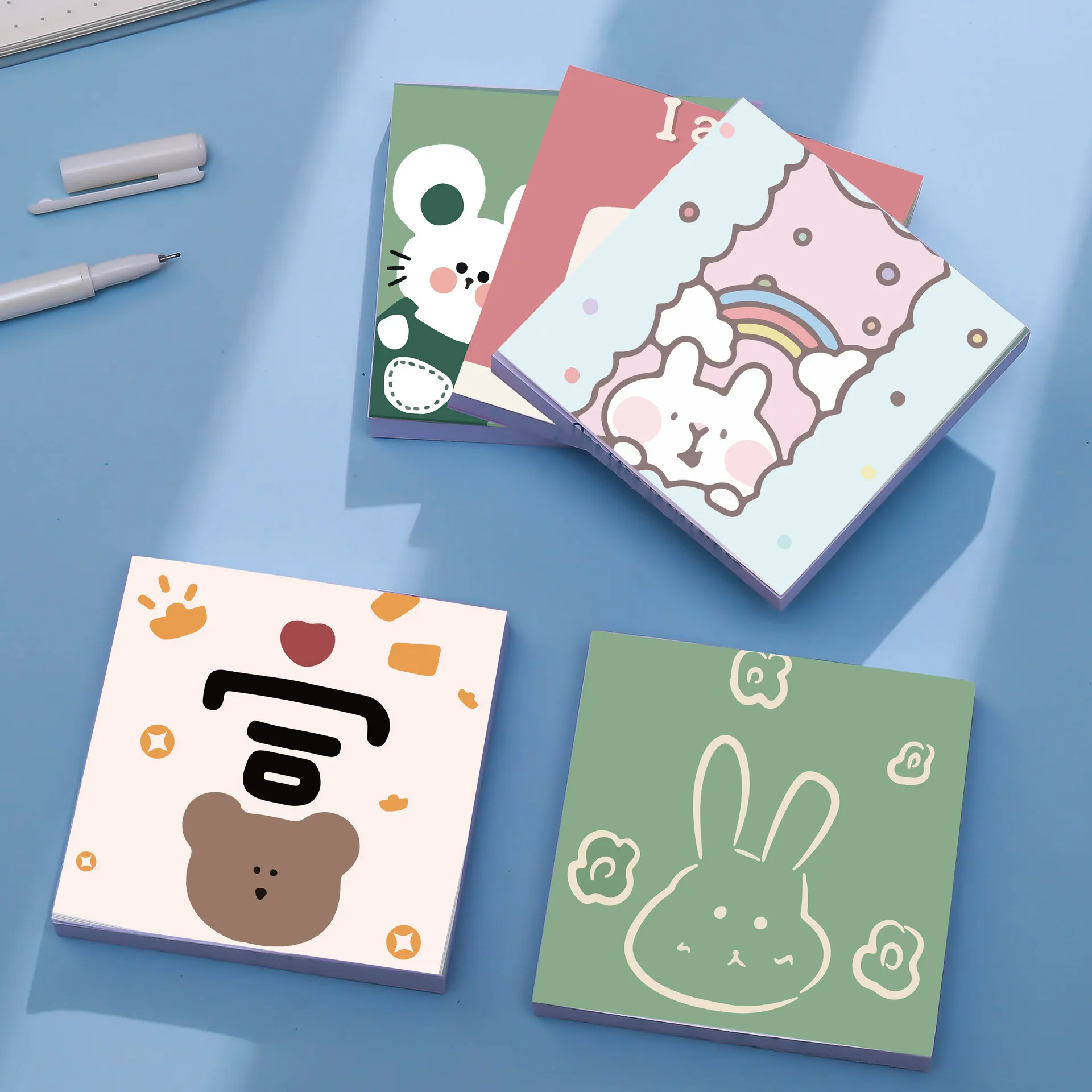 

Японские креативные блокноты для записей, милые ученические Мультяшные животные, корейский план, бирка для офиса, для обучения, милые сообщ...