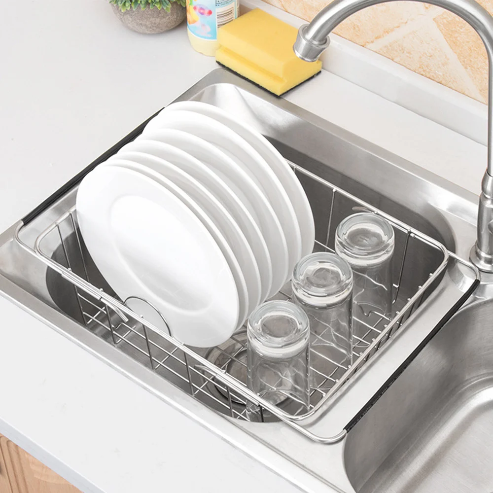 Kitchen Storage Rack Expandable Dish Drying Rack Stainless Steel Sink Dish Rack Rustproof In Sink On Counter Dish Drainer
Kitchen Storage Rack Expandable Dish Drying Rack Stainless Steel Sink Dish Rack Rustproof In Sink On Counter Dish Drainer