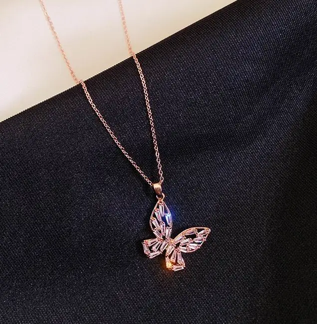 Short Butterfly Pendant Necklace Micro Pave Zircon Fashion Jewelry Classic Simple Collares Gifts
Short Butterfly Pendant Necklace Micro Pave Zircon Fashion Jewelry Classic Simple Collares Gifts