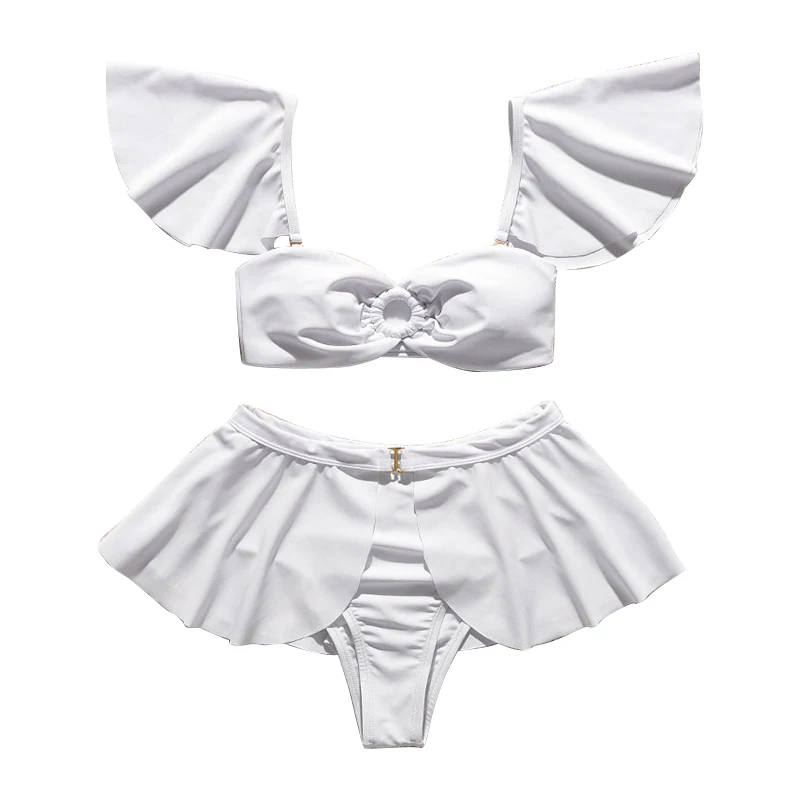 Новинка 2020, пикантный однотонный раздельный купальник-бикини с оборками для отпуска, комплект из двух предметов, женский купальник
Новинка 2020, пикантный однотонный раздельный купальник-бикини с оборками для отпуска, комплект из двух предметов, женский купальник