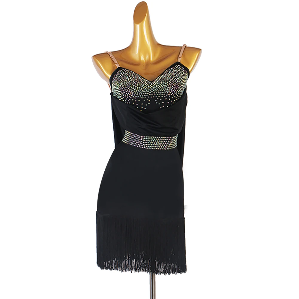 Black Latin Dance Dress Red Hot Diamond Samba Dress Tassel Style Latin Dance Dress New Latin Dance Performance Female Dress
Black Latin Dance Dress Red Hot Diamond Samba Dress Tassel Style Latin Dance Dress New Latin Dance Performance Female Dress
