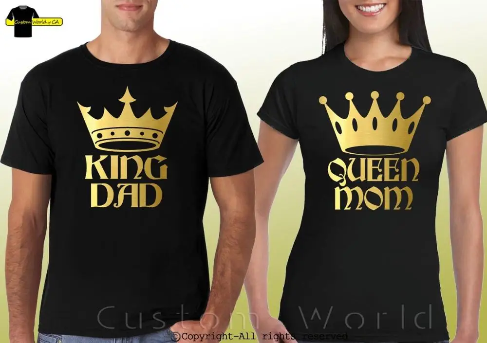 Hot Sale 100% cotton Couple Shirts King Dad Queen Mom Matching T-Shirts His Hers Couple Tee (Gold) Tee shirt
Hot Sale 100% cotton Couple Shirts King Dad Queen Mom Matching T-Shirts His Hers Couple Tee (Gold) Tee shirt