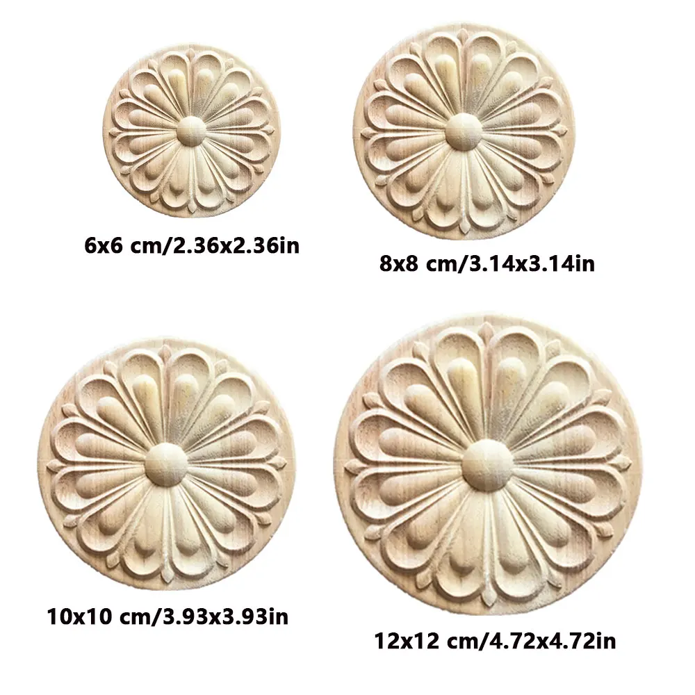 5 Pc Wood Carved Flower Decal Unpainted Round Onlay Applique Furniture Corner Carving Bed Door Cabinet Decor
5 Pc Wood Carved Flower Decal Unpainted Round Onlay Applique Furniture Corner Carving Bed Door Cabinet Decor