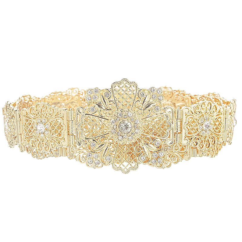 New Morocco delicate belt wedding decoration belt nobility hollowed-out design waist chain adjustable length
New Morocco delicate belt wedding decoration belt nobility hollowed-out design waist chain adjustable length
