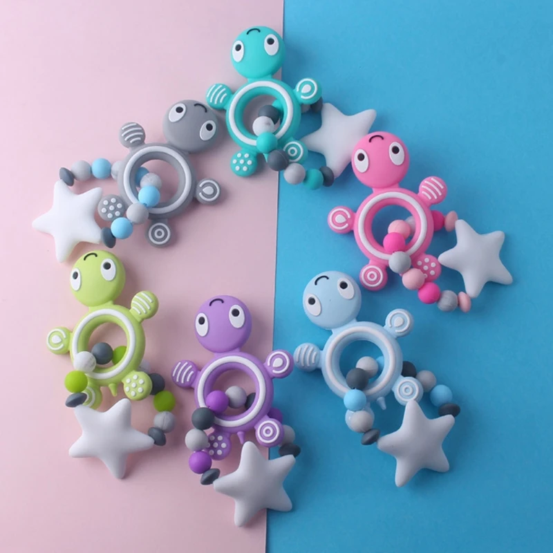 Baby Teether Turtle Teething Ring Bracelet Nursing Chewing Toy Silicone Beads Molar Soother for Newborn Sensory Toys
Baby Teether Turtle Teething Ring Bracelet Nursing Chewing Toy Silicone Beads Molar Soother for Newborn Sensory Toys