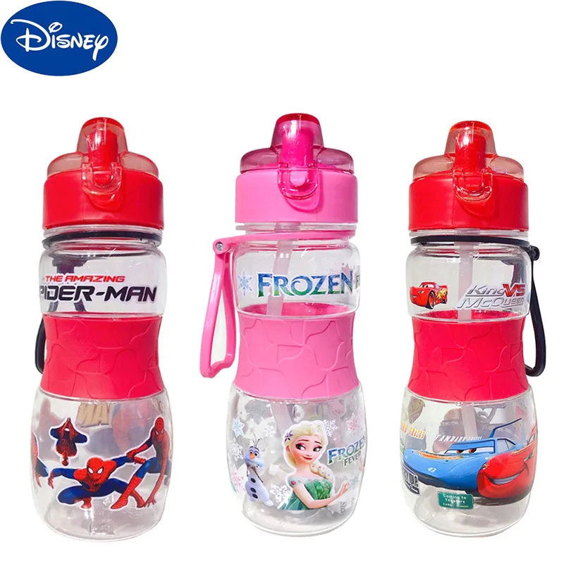 

Disney Kids Water Sippy Cup Creative Cartoon Frozen Cars Marvel Spiderman Baby Feeding Cups with Straws Outdoor Portable Bottles