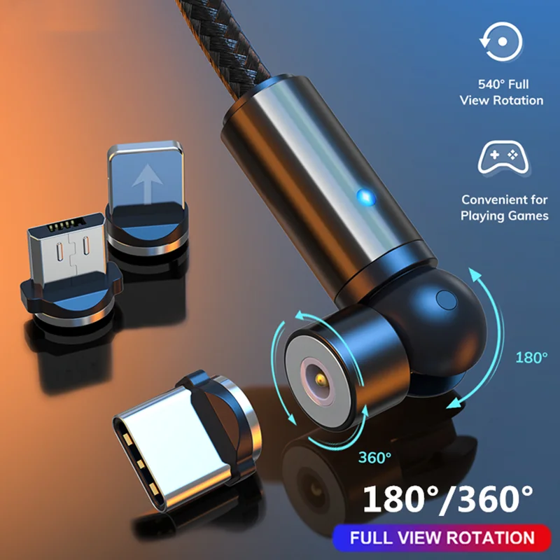540 Rotate Magnetic Cable Micro USB Type C Cable Magnetic Charging Charger Cable For iPhone 11 Samsung Xiaomi Mobile Phone Cable
540 Rotate Magnetic Cable Micro USB Type C Cable Magnetic Charging Charger Cable For iPhone 11 Samsung Xiaomi Mobile Phone Cable