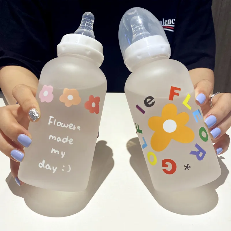 Cute Flowers Pacifier Baby Bottle Water Cup With Straw Frosted Transparent Water Bottles For Girls BPA Free Kids Drinking Cups
Cute Flowers Pacifier Baby Bottle Water Cup With Straw Frosted Transparent Water Bottles For Girls BPA Free Kids Drinking Cups