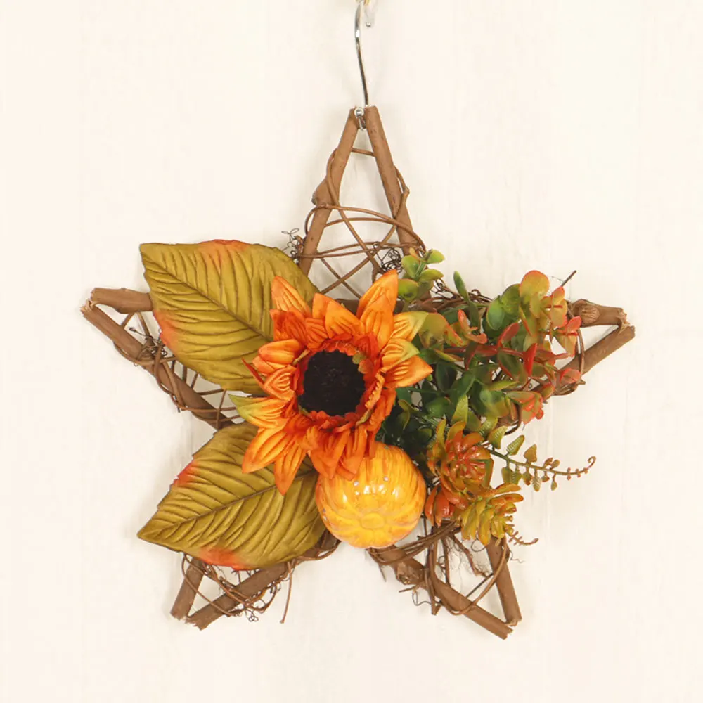 Artificial Flower Fall Wreath With Wooden Star Base Sunflowers Maple Leaves Embellishment For Wall Door Hanging Thanksgiving
Artificial Flower Fall Wreath With Wooden Star Base Sunflowers Maple Leaves Embellishment For Wall Door Hanging Thanksgiving