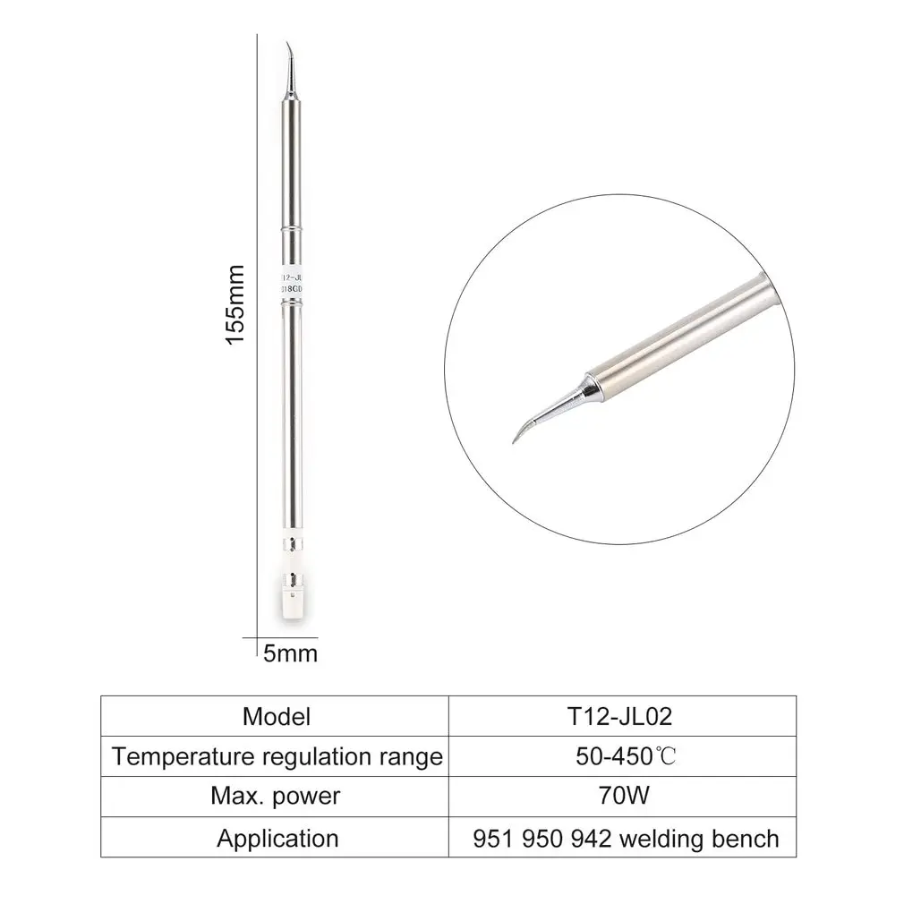 T12 Series Soldering Iron Tips T12-JL02 High-grade Welding Tools T12 Soldering Tip for Soldering Station Rapid heating
T12 Series Soldering Iron Tips T12-JL02 High-grade Welding Tools T12 Soldering Tip for Soldering Station Rapid heating
