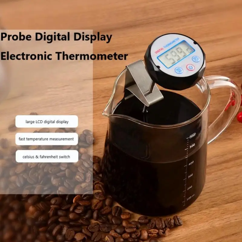 

Ручной термометр для измерения молока, кофе, воды, масла, жидкости, зонд, цифровой термометр, электронный пищевой измеритель
