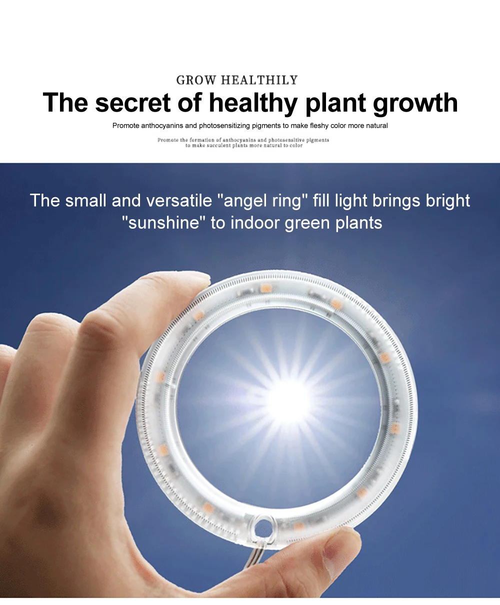 Angel Three Ring LED Grow Light USB Phyto Lamp Full Spectrum Plant Growth Lamp for Indoor Plant Seedlings Flower Succulet
Angel Three Ring LED Grow Light USB Phyto Lamp Full Spectrum Plant Growth Lamp for Indoor Plant Seedlings Flower Succulet