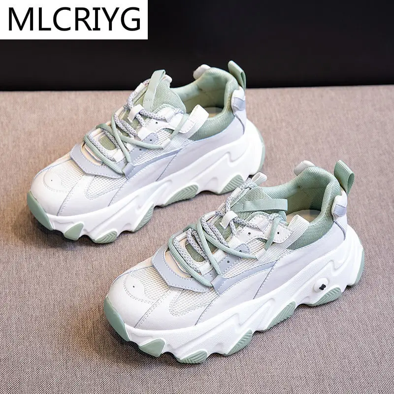 2021 Autumn New Women's Vulcanize Shoes Platform Sneakers Fashion Lace Up Casual Walking Shoes Woman Tennis Basket Chunky Shoes
2021 Autumn New Women's Vulcanize Shoes Platform Sneakers Fashion Lace Up Casual Walking Shoes Woman Tennis Basket Chunky Shoes