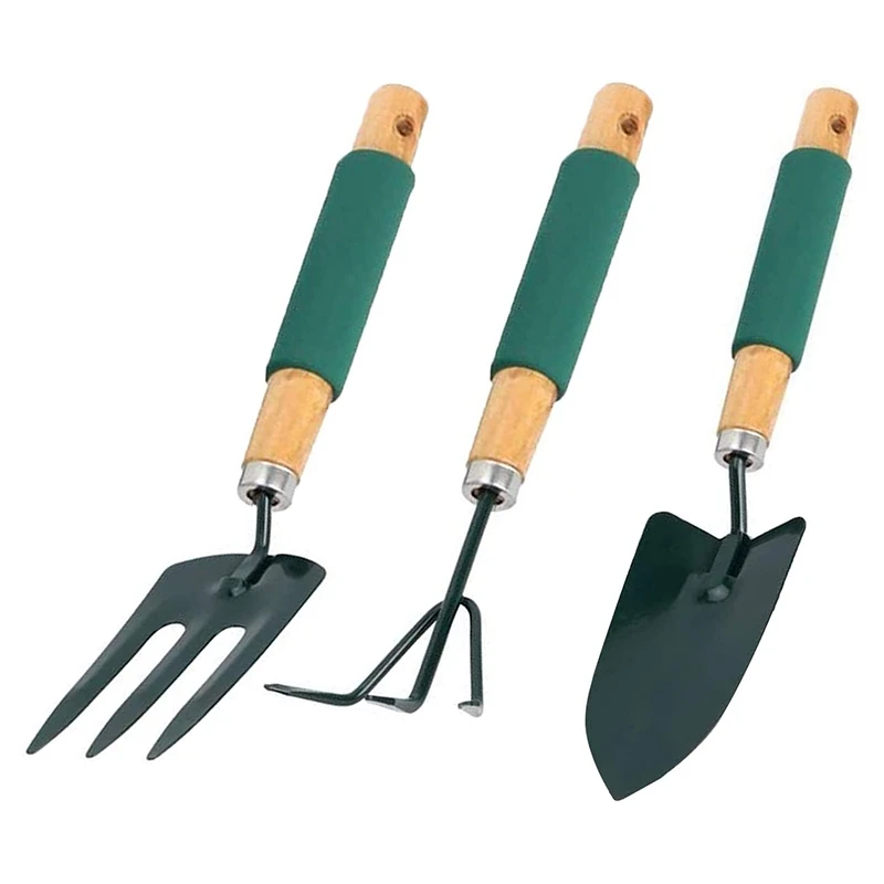 Garden Tool Set 3 Pcs Shovel Metal Rakes Gardening Tool Set with Sponge Grip Wooden Handle for Transplanting and Digging
Garden Tool Set 3 Pcs Shovel Metal Rakes Gardening Tool Set with Sponge Grip Wooden Handle for Transplanting and Digging
