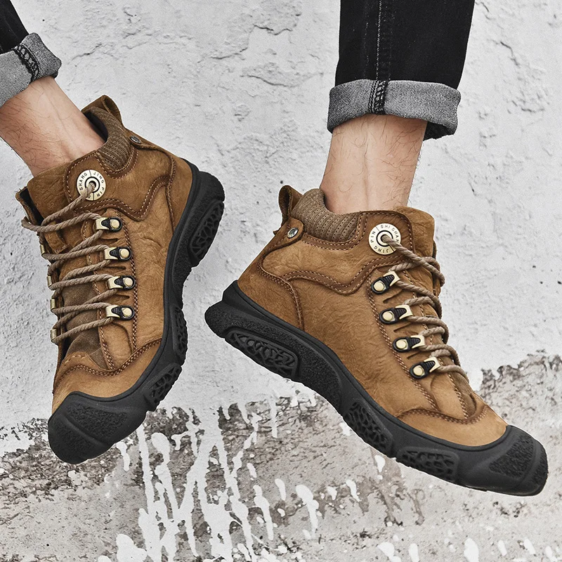 Natural Leather Waterproof Boots Men Plus Size Non-slip Autumn Winter Shoes Men Plush Warm Outdoor Ankle Snow Boots Shoes
Natural Leather Waterproof Boots Men Plus Size Non-slip Autumn Winter Shoes Men Plush Warm Outdoor Ankle Snow Boots Shoes