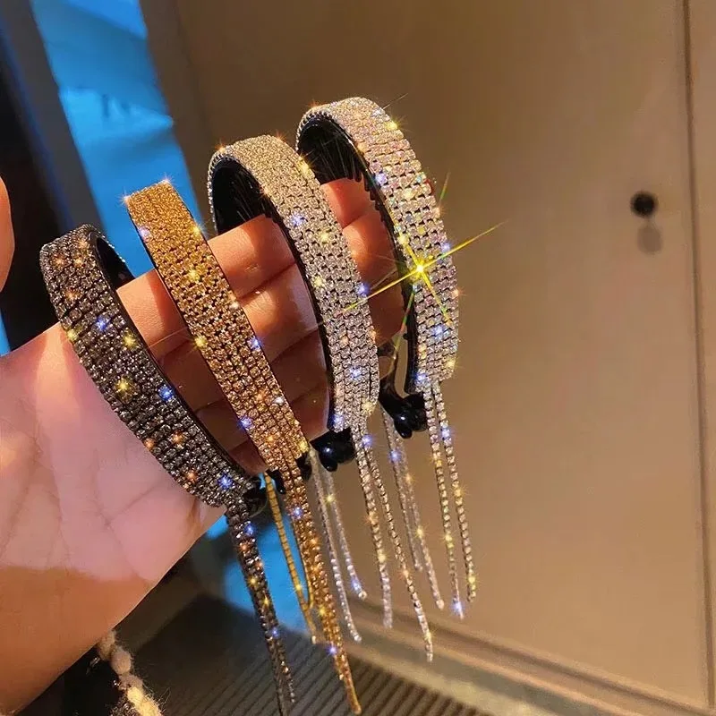 Shiny Rhinestone Tassel Headbands For Women Fashion Crystal Hairband Temperament Hanging Hair Accessories Bridal Wedding Jewelry
Shiny Rhinestone Tassel Headbands For Women Fashion Crystal Hairband Temperament Hanging Hair Accessories Bridal Wedding Jewelry