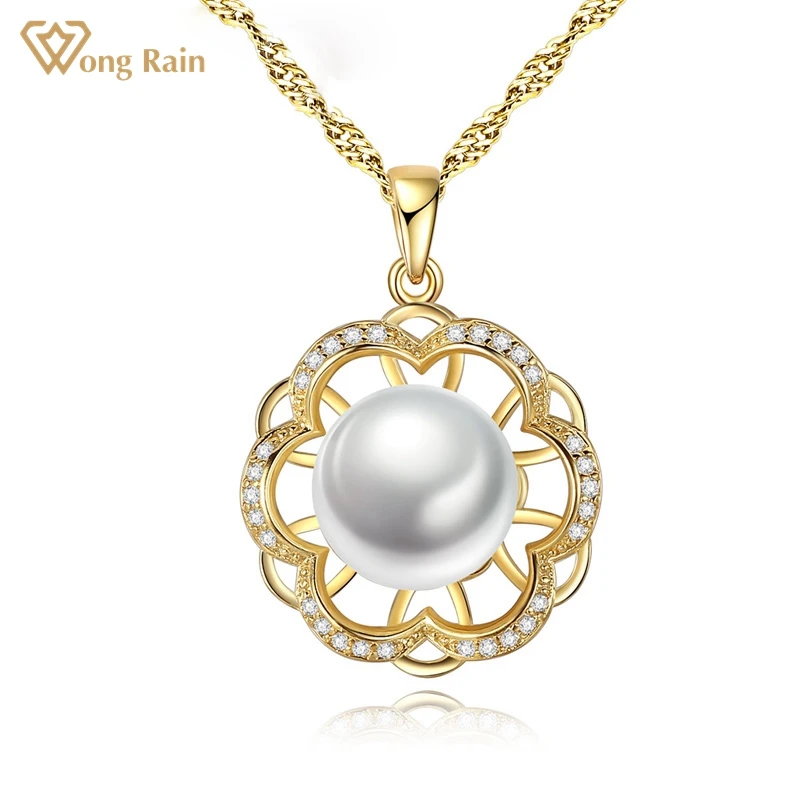 Wong Rain Luxury 925 Sterling Silver Pearl Created Moissanite Party 18K Yellow Gold Fashion Pendant Necklace Fine Jewelry Gifts
Wong Rain Luxury 925 Sterling Silver Pearl Created Moissanite Party 18K Yellow Gold Fashion Pendant Necklace Fine Jewelry Gifts