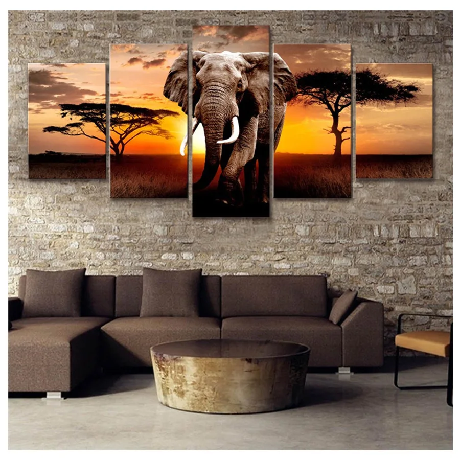 Multi-Panel 5D Diamond Painting Elephant Sunset Africa Grassland Painting Diamond Embroidery 5 Piece Set Landscape Puzzle Mosaic
Multi-Panel 5D Diamond Painting Elephant Sunset Africa Grassland Painting Diamond Embroidery 5 Piece Set Landscape Puzzle Mosaic