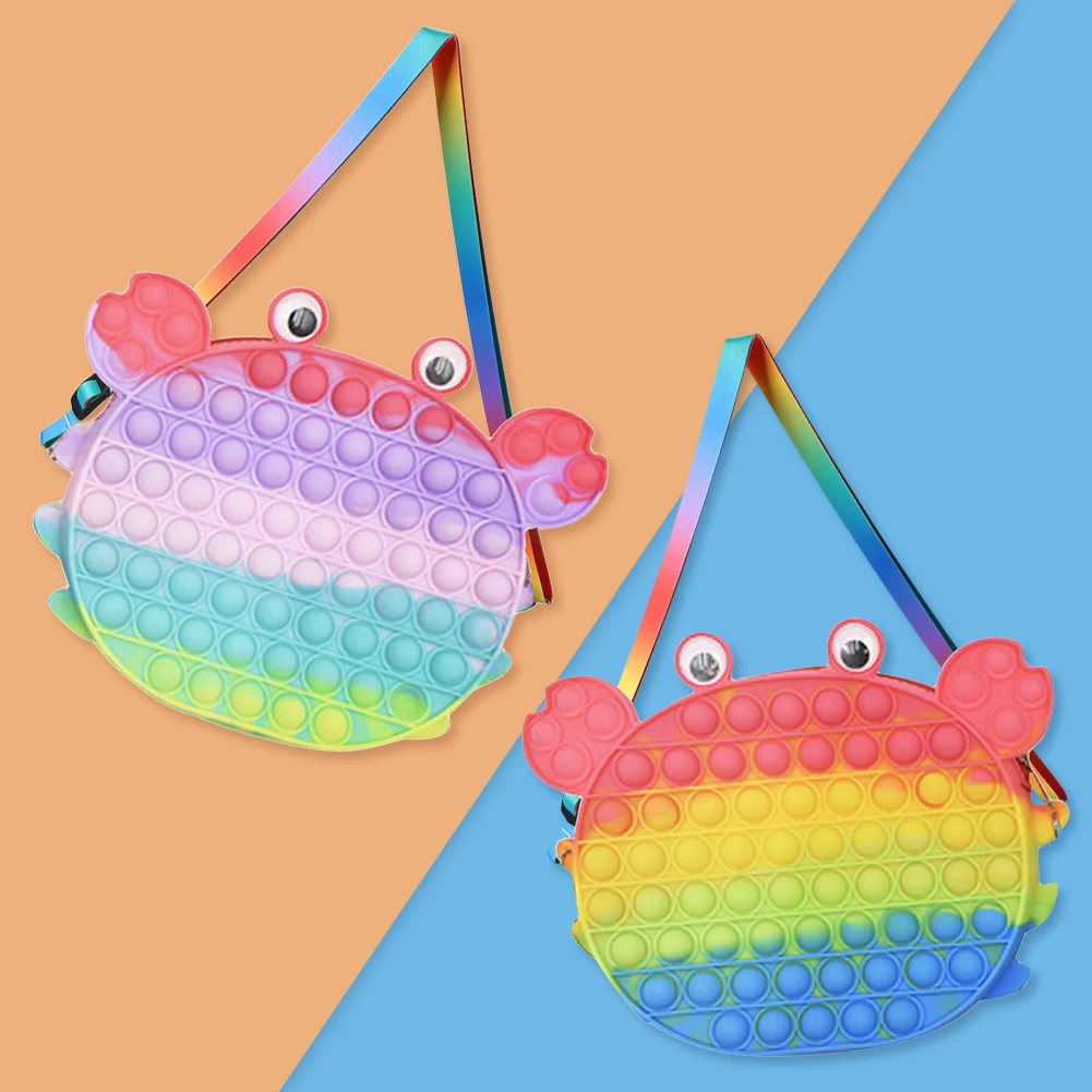 Fashion Female Crab Bubble Bag Push Bubble Sensory Toy Silicon Shoulder Bag Anti-Stress Relax Educational Autism Toys 
Fashion Female Crab Bubble Bag Push Bubble Sensory Toy Silicon Shoulder Bag Anti-Stress Relax Educational Autism Toys