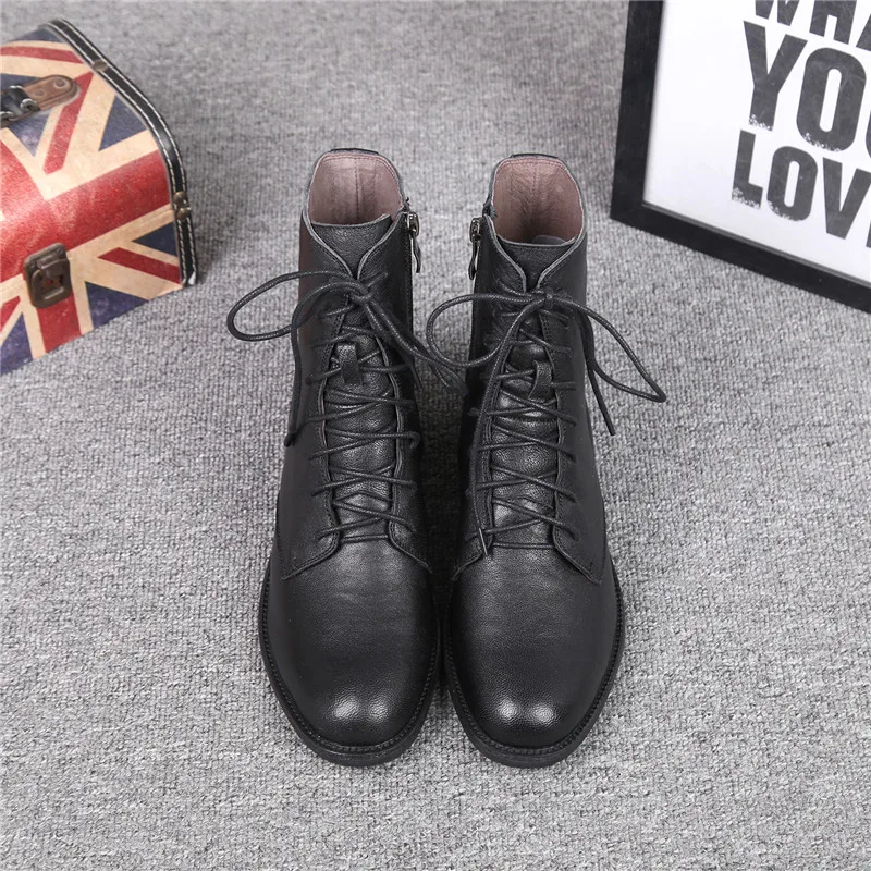 2020 chunky heel low heel black thin shoes authentic leather comfortable Boots female round toe
2020 chunky heel low heel black thin shoes authentic leather comfortable Boots female round toe