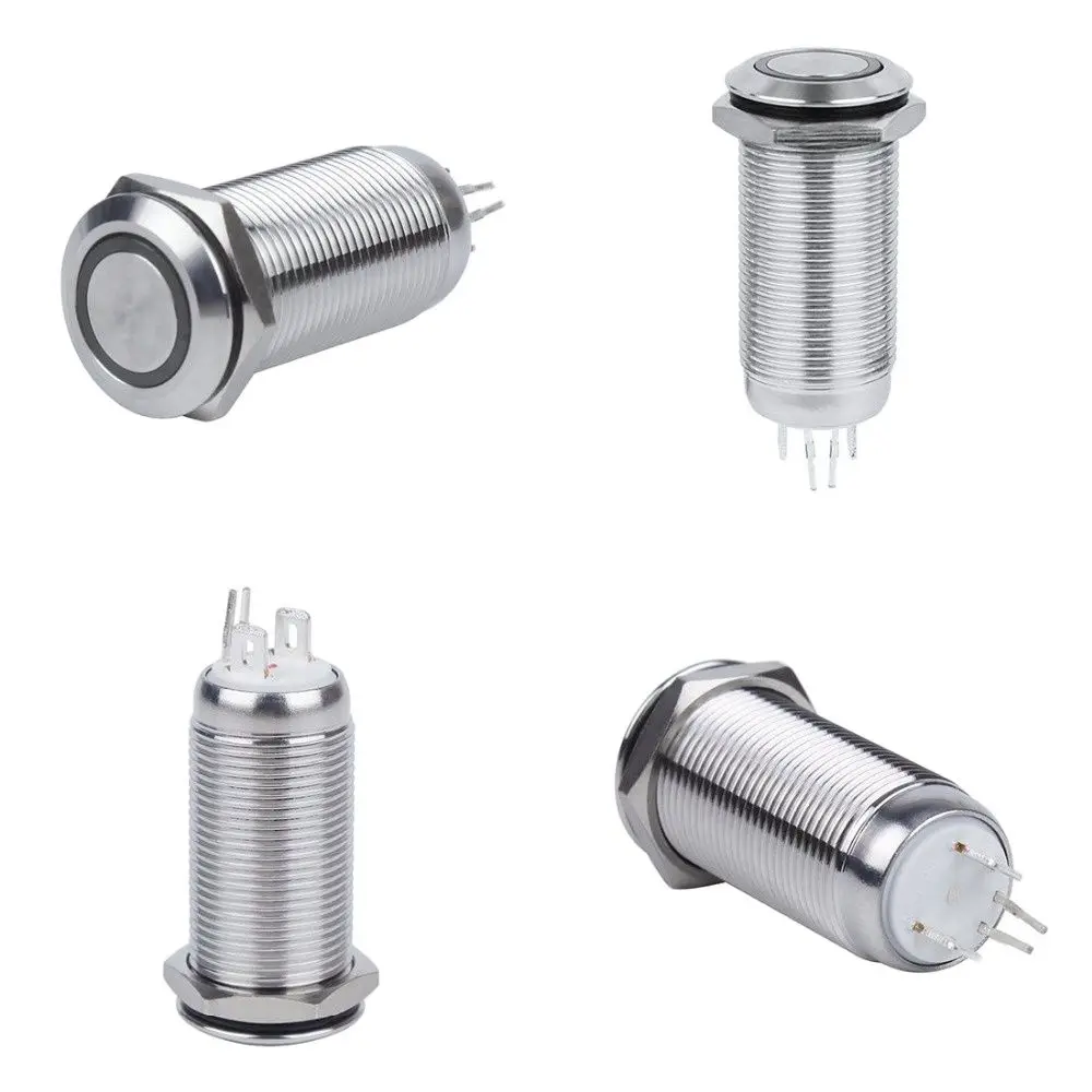 Stainless Steel Latching Metal Push Button Switch Red LED Ring 3A 12mm Latching 5 Pieces Switch
Stainless Steel Latching Metal Push Button Switch Red LED Ring 3A 12mm Latching 5 Pieces Switch