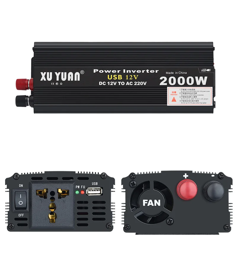 2000W Car Solar Energy Converter Inverter Power Voltage Transformer DC 12/24V To AC 220V Modified Sine Wave Rechargeable
2000W Car Solar Energy Converter Inverter Power Voltage Transformer DC 12/24V To AC 220V Modified Sine Wave Rechargeable