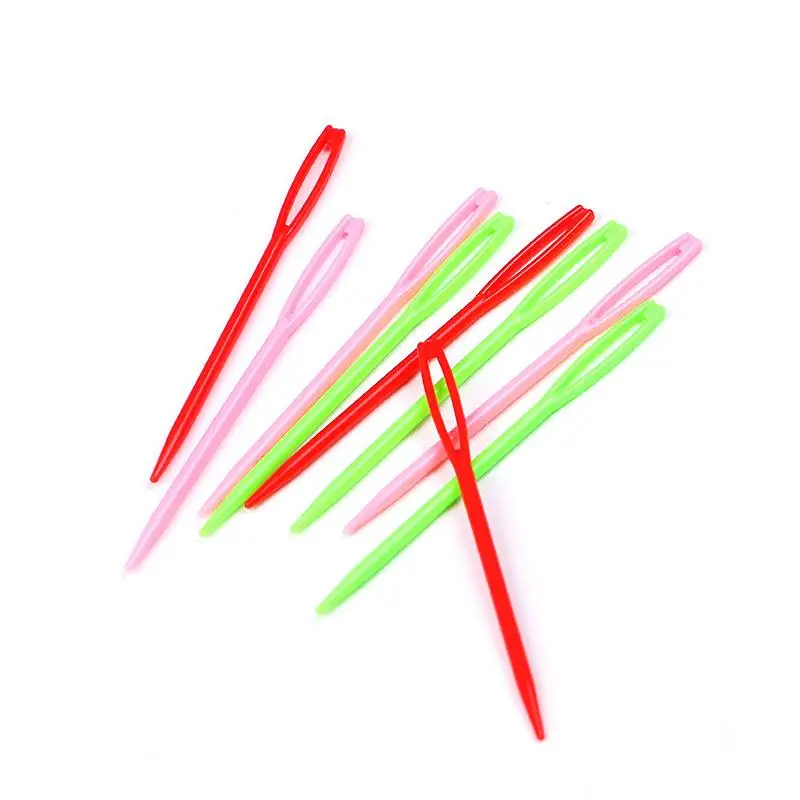 

20PCs Plastic Knitting Needles Crochet Hooks Mixed Color 5.5cm/7cm/9cm Wool Yarn Needle Kids DIY Sweater Weaving Tools Accessory