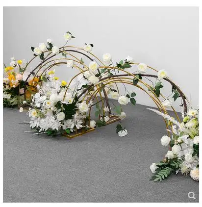 new wedding rainbow road lead Wrought iron geometric arch display stage props colorful road lead
new wedding rainbow road lead Wrought iron geometric arch display stage props colorful road lead