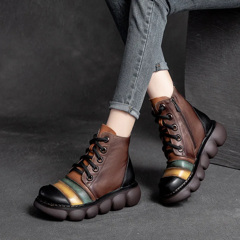 Spring and Autumn Retro Casual Women Shoes Wear-resistant Comfortable Cowhide High-top Ankle Boots Stitching Color Women Boots
Spring and Autumn Retro Casual Women Shoes Wear-resistant Comfortable Cowhide High-top Ankle Boots Stitching Color Women Boots