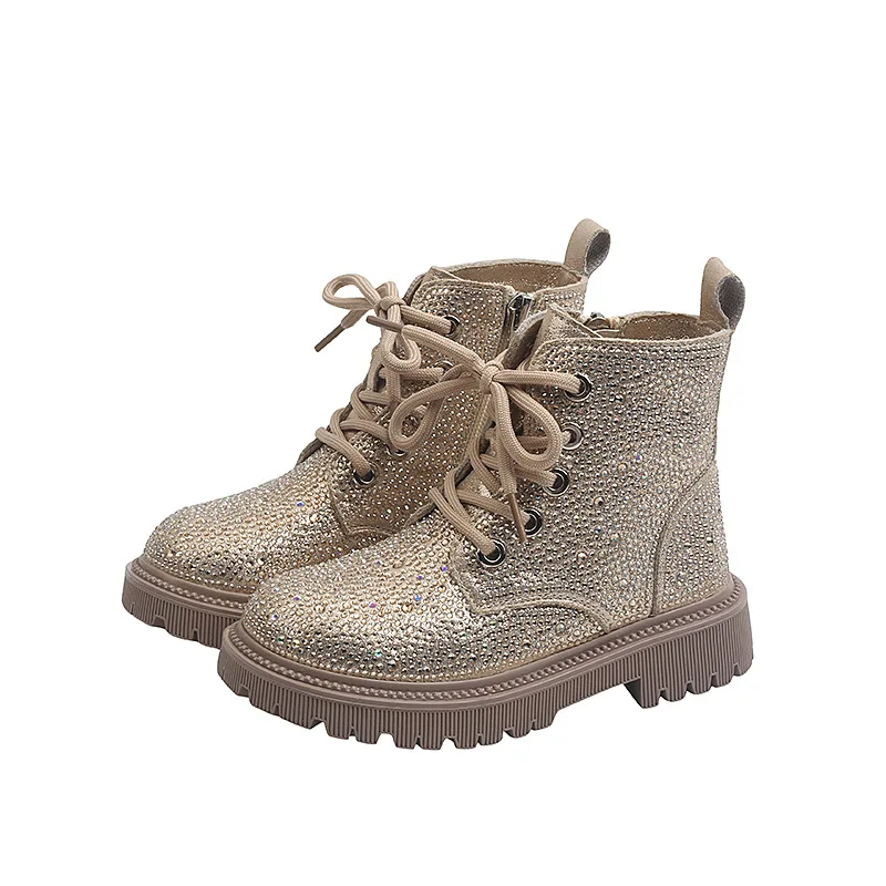 Brand Design Shiny Rhinestone Girls Martin Boots Kids Fashion Soft Leather Ankle Boots Children Princess Shoes Casual Sneakers
Brand Design Shiny Rhinestone Girls Martin Boots Kids Fashion Soft Leather Ankle Boots Children Princess Shoes Casual Sneakers