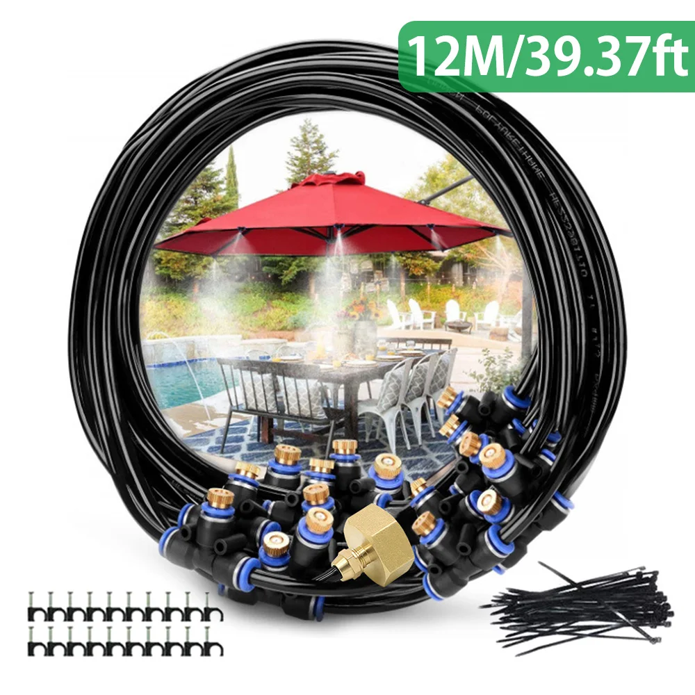 Misting Cooling System Outdoor Water Mist Kit with 12M Misting Hose 16Misting Nozzles DIY Water Sprinkler Micro Drip System
Misting Cooling System Outdoor Water Mist Kit with 12M Misting Hose 16Misting Nozzles DIY Water Sprinkler Micro Drip System