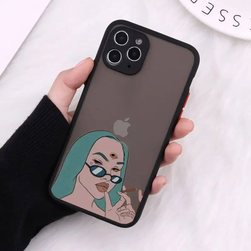 Woman Bad girl smoke eyes Phone Case matte transparent soft TPU For iphone 7 8 11 12 plus mini x xs xr pro max Candy Color cover
Woman Bad girl smoke eyes Phone Case matte transparent soft TPU For iphone 7 8 11 12 plus mini x xs xr pro max Candy Color cover