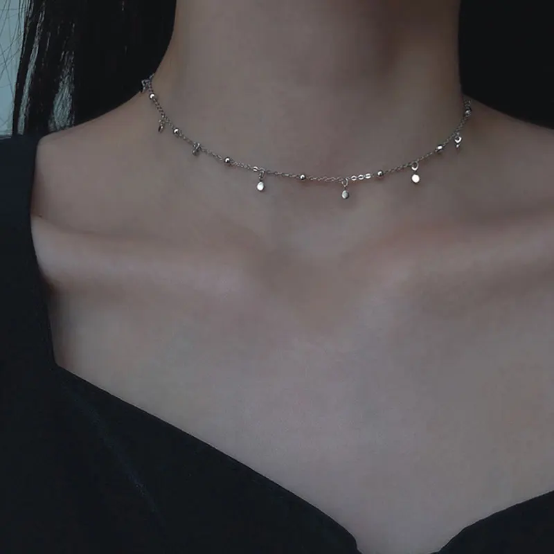 Женское Ожерелье из стерлингового серебра 925 пробы минималистичное ювелирное