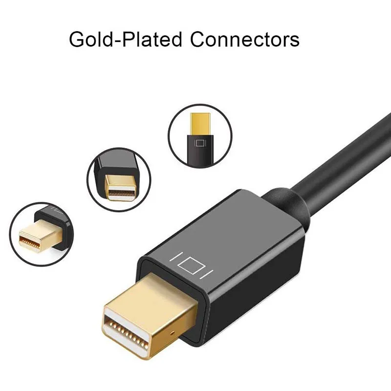 Mini DP к HDMI VGA DVI 3 в 1 позолоченный адаптер DisplayPort (Thunderbolt) совместимый с MacBook iMac Mac Book Air