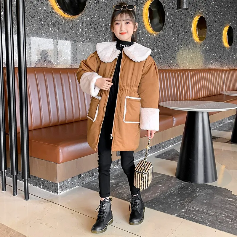 Pretty Girls Cute Pockets Fur Lapel Jacket Children New Fashion Fleece Outerwear Teens Elegant Parkas Kids Windproof Coats 8-12y
Pretty Girls Cute Pockets Fur Lapel Jacket Children New Fashion Fleece Outerwear Teens Elegant Parkas Kids Windproof Coats 8-12y