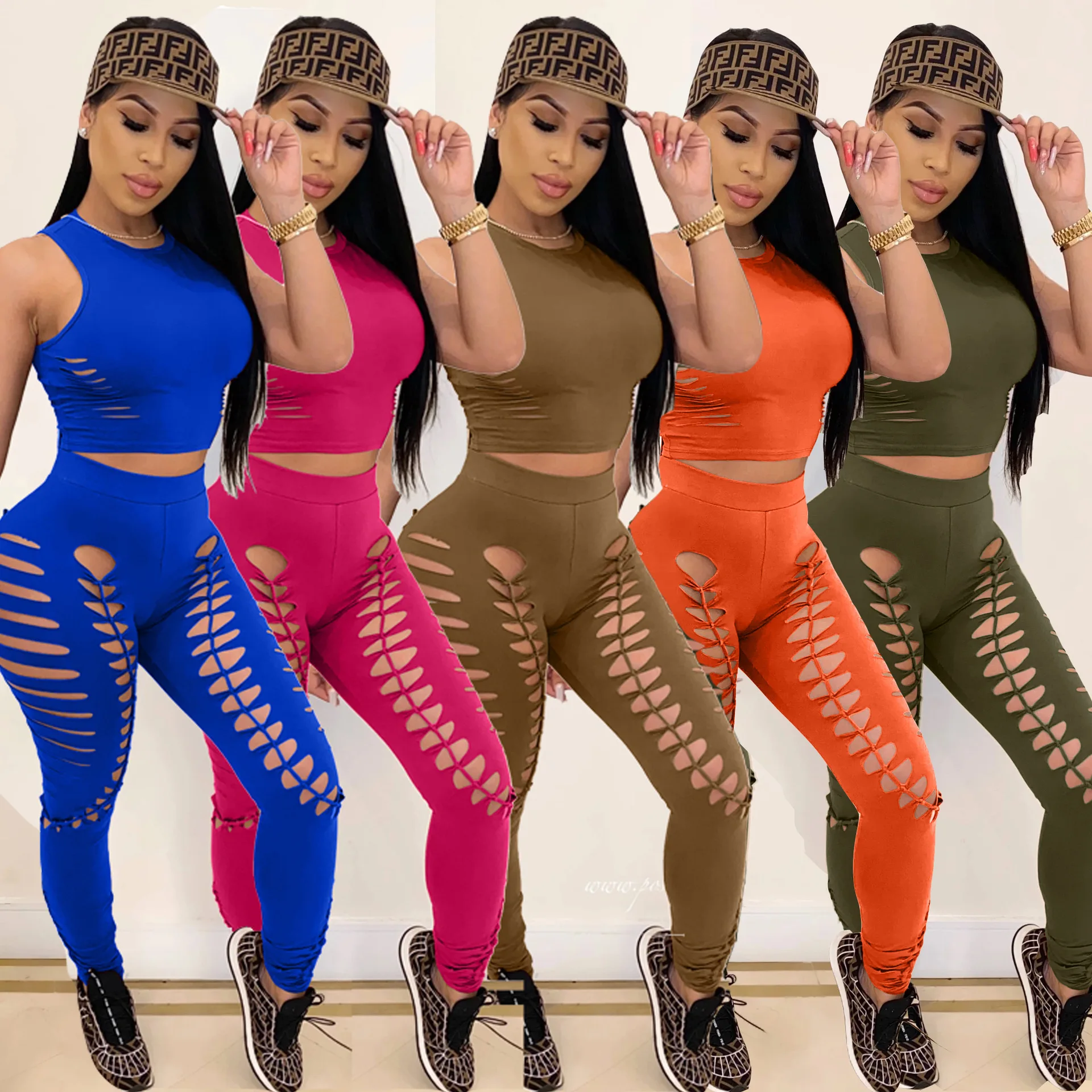 2020 Summer New Suit Women's Fashion Skinny Hollow Print Sexy Top Pants Two-Piece Suit
2020 Summer New Suit Women's Fashion Skinny Hollow Print Sexy Top Pants Two-Piece Suit