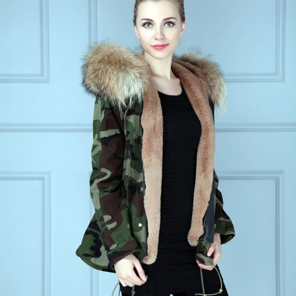 Green Camo Parka Women Fluffy Raccoon Fur Coat Thick Lining Parkas Thick Warm Fur Short Style
Green Camo Parka Women Fluffy Raccoon Fur Coat Thick Lining Parkas Thick Warm Fur Short Style