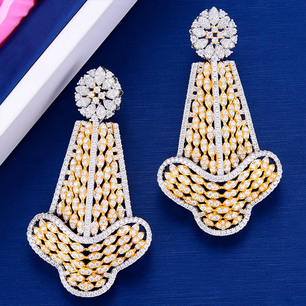 Trendy Big Noble Luxury Dangle Pendant Earring For Women Wedding Cubic Zirconia Bridal Earring Jewelry Accessories High Quality
Trendy Big Noble Luxury Dangle Pendant Earring For Women Wedding Cubic Zirconia Bridal Earring Jewelry Accessories High Quality