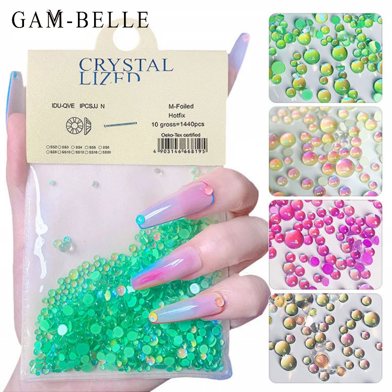 GAM-BELLE Candy Colors Mixed Size Mermaid Round Glass Crystal Beads AB 3D Nail Art Rhinestones DIY Flatback Acrylic Stones Decor 
GAM-BELLE Candy Colors Mixed Size Mermaid Round Glass Crystal Beads AB 3D Nail Art Rhinestones DIY Flatback Acrylic Stones Decor