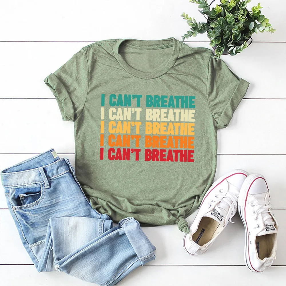 I CAN'T BREATHE Colorful Print Women Plus Size Loose 5XL Tshirts Casual Harajuku Vintage Tops Female Summer Clothing Shirt 
I CAN'T BREATHE Colorful Print Women Plus Size Loose 5XL Tshirts Casual Harajuku Vintage Tops Female Summer Clothing Shirt